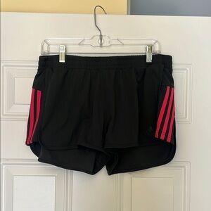 Adidas Black and Pink Women's Shorts
